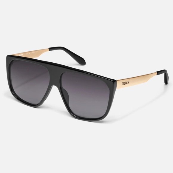 Quay No Curfew Oversized Shield Black Polarized Sunglasses NEW with Hard Case - Picture 5 of 16